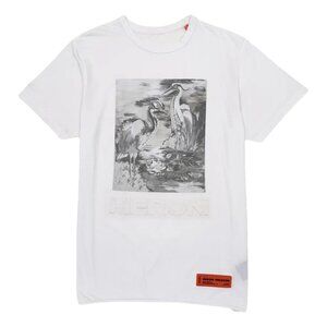 Heron Preston White Artistic Graphic Short Sleeve Tee